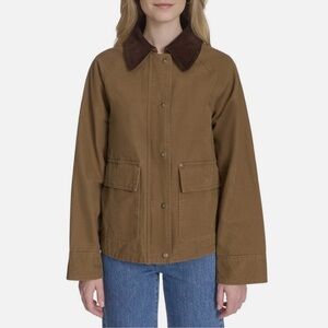Levi’s Canvas Cotton Shorty Barn Coat, Cord Collar, Tan Khaki, Women’s XL, NWT
